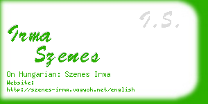 irma szenes business card